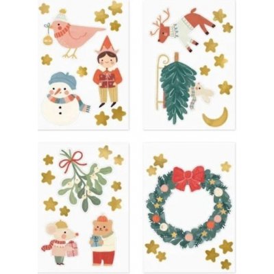 PartyDeco Samolepky na okno Merry Christmas 4 archy 40 ks – Hledejceny.cz