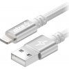 usb kabel AlzaPower APW-CBMFI18901S AluCore USB-A to Lightning MFi, 1m, stříbrný