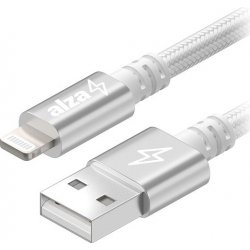 AlzaPower APW-CBMFI18901S AluCore USB-A to Lightning MFi, 1m, stříbrný