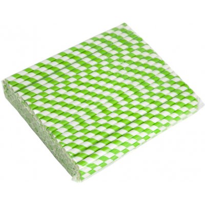 EcoPack Papírové brčko zeleno-bílé proužky 8 x 197 mm bal 1000 – Zboží Mobilmania