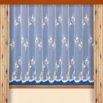 Českomoravská textilní žakárová záclona V039 listy, bílá, výška 250cm (v metráži) – Zboží Mobilmania