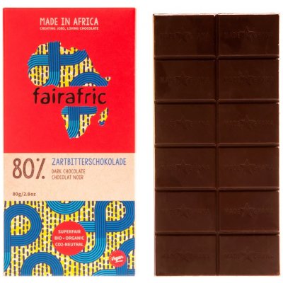 Fairafric Bio hořká 80 % , vyrobená v Ghaně, 80 g