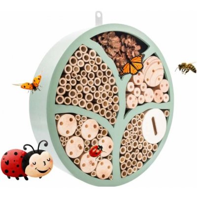 PetBuddy Strom života, kulatý hotel pro hmyz, 29 x 6.5 cm, borové dřevo – Zboží Dáma