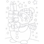 Radost v písku Šablona na pískování Sněhulák s dárečky A5 148 x 210 mm – Sleviste.cz