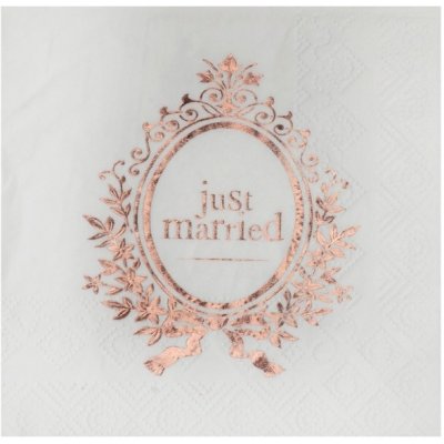 Santex ubrousky Just Married Rose Gold 25x25cm 20ks – Zboží Dáma