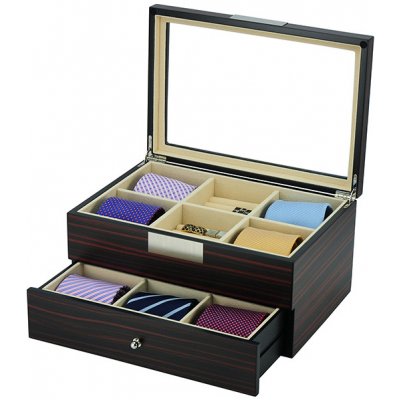 Kazeta na kravaty Miranda 6071 Eben – Zboží Dáma