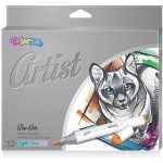 Skicovací fixy Colorino Artist -oboustranné 12 barev R81100 – Zboží Živě
