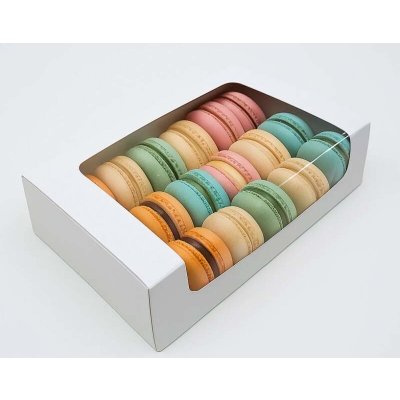 Krabička na makronky bílá s průhledným okénkem 20x13x5,5 cm – Zboží Dáma