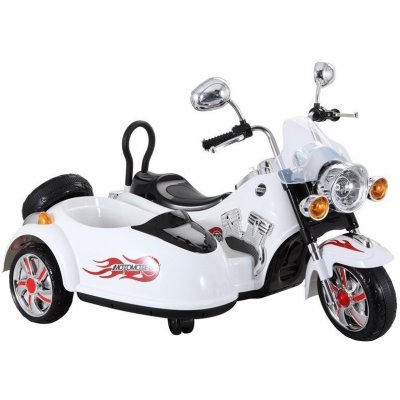 Mamido elektrická motorka Chopper s postranním vozíkem bílá – Zbozi.Blesk.cz