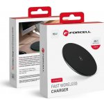 AppleMix ﻿Bezdrátová nabíječka / nabíjecí podložka Qi FORCELL - 15W - hliníková - černá – Zboží Mobilmania