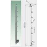 JAP Nerezový sloupek ke kotvení z boku pro nerezový prut, kulatá pata malá, AISI 304 – Zboží Mobilmania