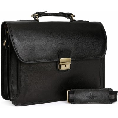 Hexagona pánská aktovka z pravé kůže 111007 0100-NOIR černá – Sleviste.cz
