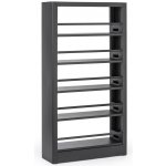 Kovová knihovna, 1750x800x300 mm, černá – Sleviste.cz