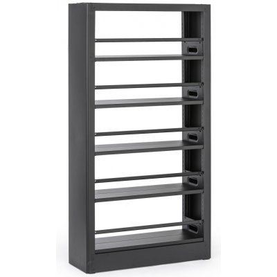 Kovová knihovna, 1750x800x300 mm, černá – Sleviste.cz