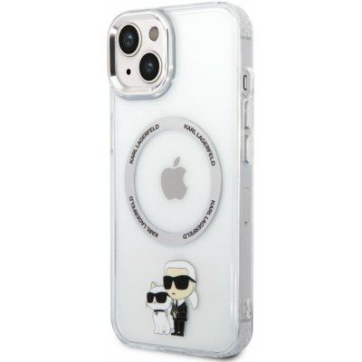 Pouzdro Karl Lagerfeld MagSafe Kompatibilní Translucent Karl and Choupette iPhone 14 Plus čiré