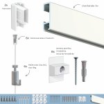 Závěsný systém na obrazy - SET Click Rail bílá přetíratelná 3m (6x perlon 6x AG – Zboží Dáma