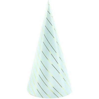 PartyDeco Čepičky sv.modré zlaté proužky 6ks – Zboží Dáma