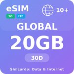 9 Zemí Mobilní Internet - eSIM 20GB 30 dní datová SIM karta – Zbozi.Blesk.cz