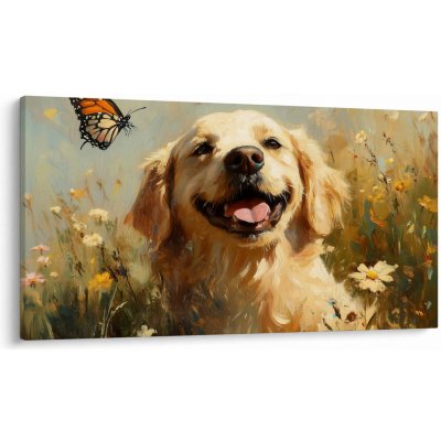 Obraz - Šťastný psík, jednodílný 120x70 cm – Hledejceny.cz
