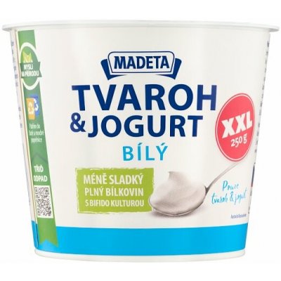 Madeta Jihočeský tvaroh & jogurt bílý 250 g – Sleviste.cz