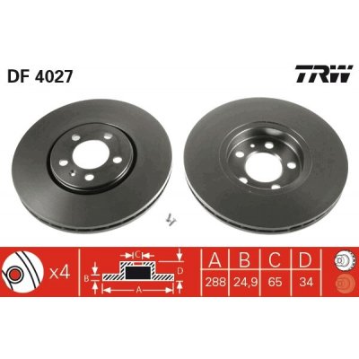 Brzdový kotouč TRW DF4027 | Zboží Auto