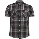 Lee Cooper SS Check shirt Mens Black white Red