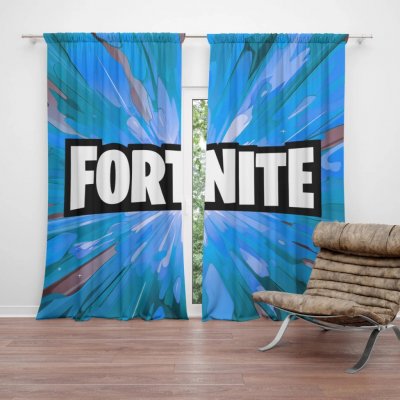 Sablio Závěs FORTNITE modrá: 2ks 140x250cm – Zboží Mobilmania
