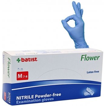 Batist Flower Nitrilové nepudrované modré 100 ks