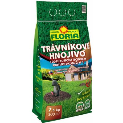 Agro FLORIA Trávníkové hnojivo s odpuzujícím účinkem proti krtkům 7,5kg