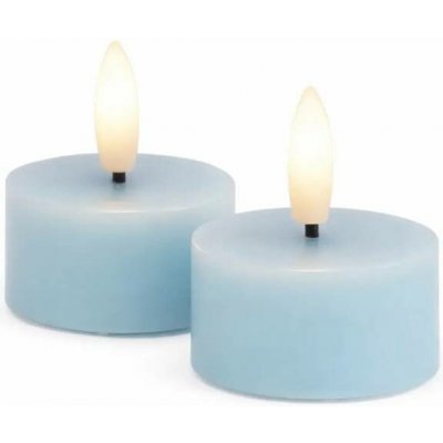 SIRIUS Sada LED čajové svíčky na baterie Sille Tealight, Ø 4,5 × 2,2 cm, modrá obloha, z pravého vosku, balení 2 ks – Hledejceny.cz