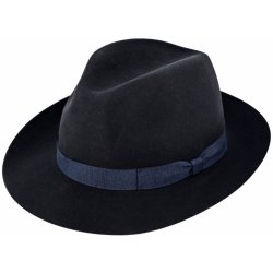 Fiebig Headwear since 1903 klobouk fedora plstěný modrý s modrou stuhou