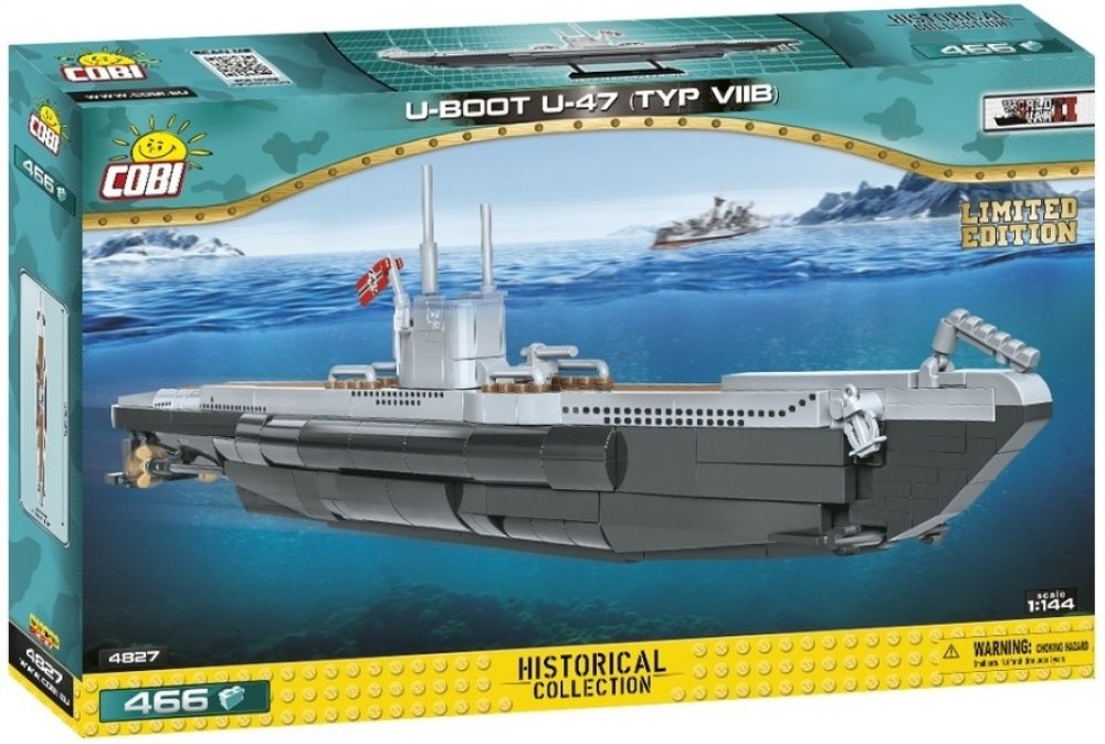 COBI 4827 World War II Německá ponorka U-Boot U 47 typ VIIB | Srovnanicen.cz