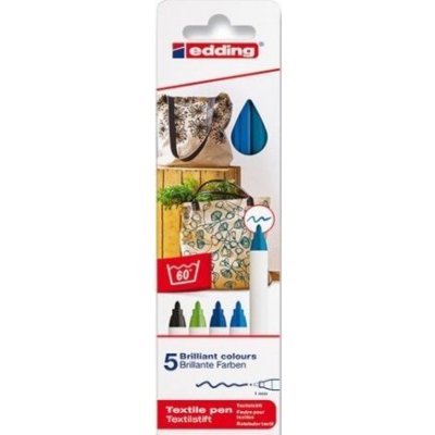 Edding popisovače na textil 1mm modré odstíny 5 ks – Zboží Dáma