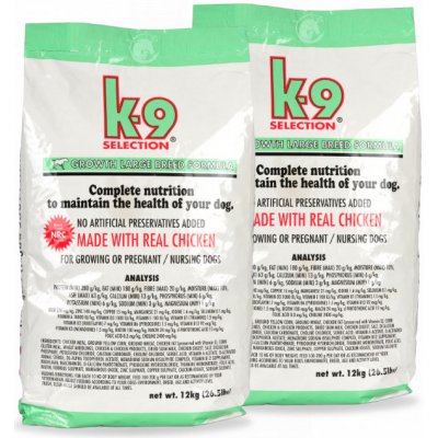 K-9 Selection Growth Large Breed Puppy Formula 2 x 12 kg