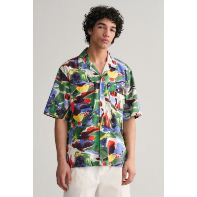 Gant košile rel cotton lyocell print SS shirt různobarevná – Zboží Mobilmania