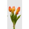Květina Umělá květina svazek tulipánů 5ks žlutý/oranžový 1ks, 26 cm - Oranžová