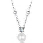 Grace Silver Jewellery Stříbrný náhrdelník s perlou NH-MSN042/140 Stříbrná – Hledejceny.cz