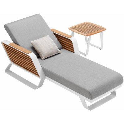 Higold NL Zahradní lehátko Wing White Grey s odkládacím stolkem HG2049110WG2 – Zbozi.Blesk.cz