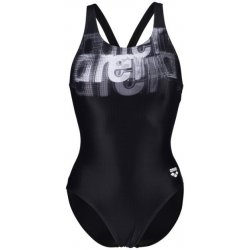 Arena Overlap Swimsuit V Back černé