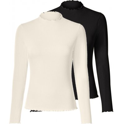 Esmara dámské triko s dlouhými rukávy 2 kusy černá/bílá – Sleviste.cz