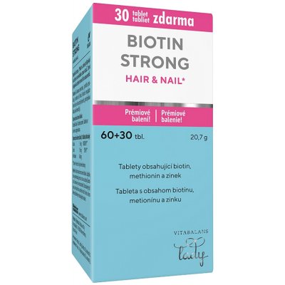Biotin Strong hair & nail 60 tablet + 30 tablet – Hledejceny.cz