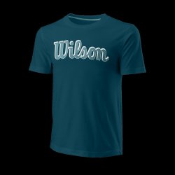 Wilson Script Eco Cotton Tee-Slimfit Blue Coral