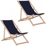 SWANEW Beach Deckchair Relax Lounger Self-assembly Dřevěné černé – Zbozi.Blesk.cz