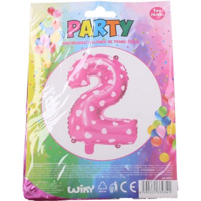 Wiky Balónek nafukovací číslo 2 růžový – Zboží Dáma