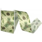 Vánoční bavlněná stuha Pine Whisper – Natural Green zelená 40mm x 2m (13,-Kč/m) – Zboží Mobilmania