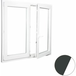 Aluplast Intertec plastové okno dvoukřídlé antracit/bílé 120x120 Ug= 0,5 W/m2K