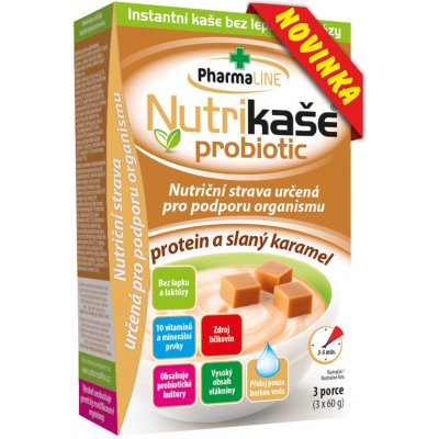 PHARMALINE Nutrikaše probiotic protein a slaný karamel 3 x 60 g – Hledejceny.cz