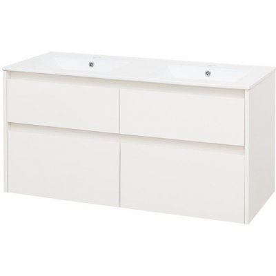 Opto, koupelnová skříňka s umyvadlem, 1210x600x460 mm, spodní, bílá lesk, 4 zásuvky CN913 – Zboží Mobilmania