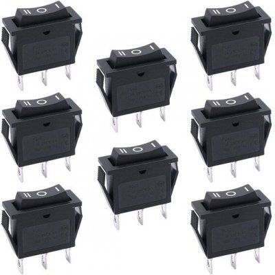 Taiss 8ks přepínačů, 3 polohy SPDT ZAP/VYP/ZAP, 3pinový mini přepínač, 220V-250VAC univerzální pro – Hledejceny.cz