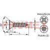 Šrouby se zápustnou hlavou Šroub samořezný záp.phillips DIN 7982C 4,2x19 pozink